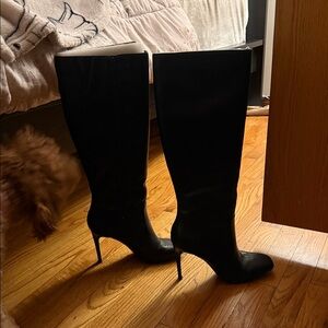 Elegant Black Knee-High Stiletto Boots